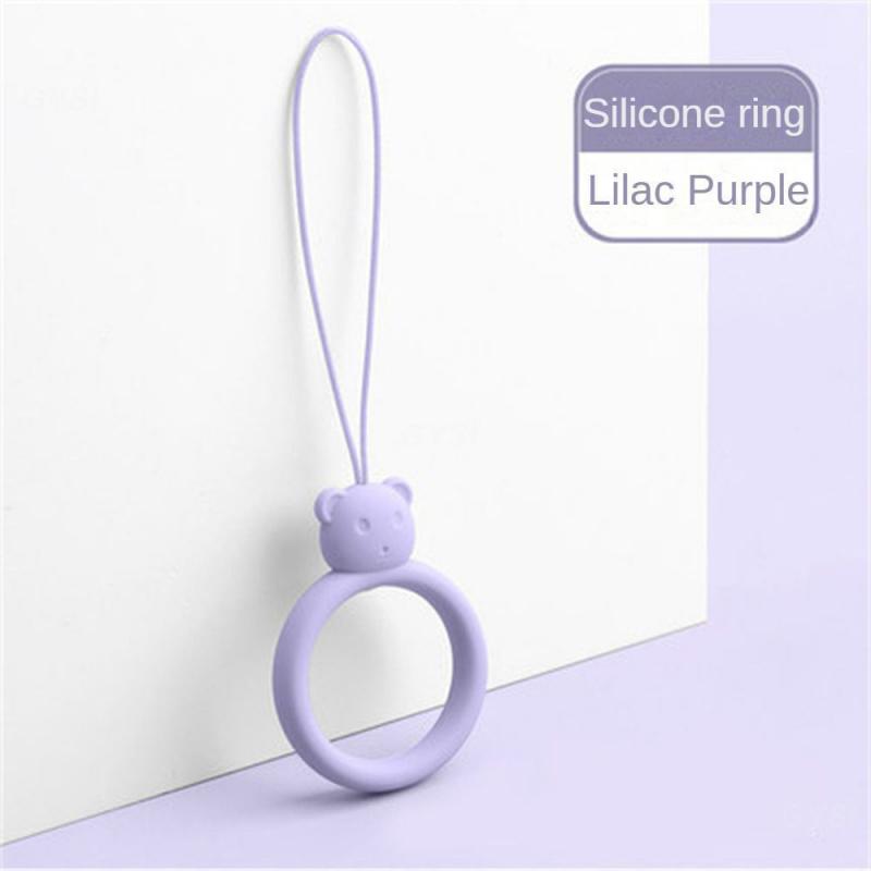 Ring Key Chain Soft Portable Lanyard Cartoon Smooth Comfortable Liquid Cute Silica Gel Elastic Pendant Multifunction Little Bear: Yellow / Gold