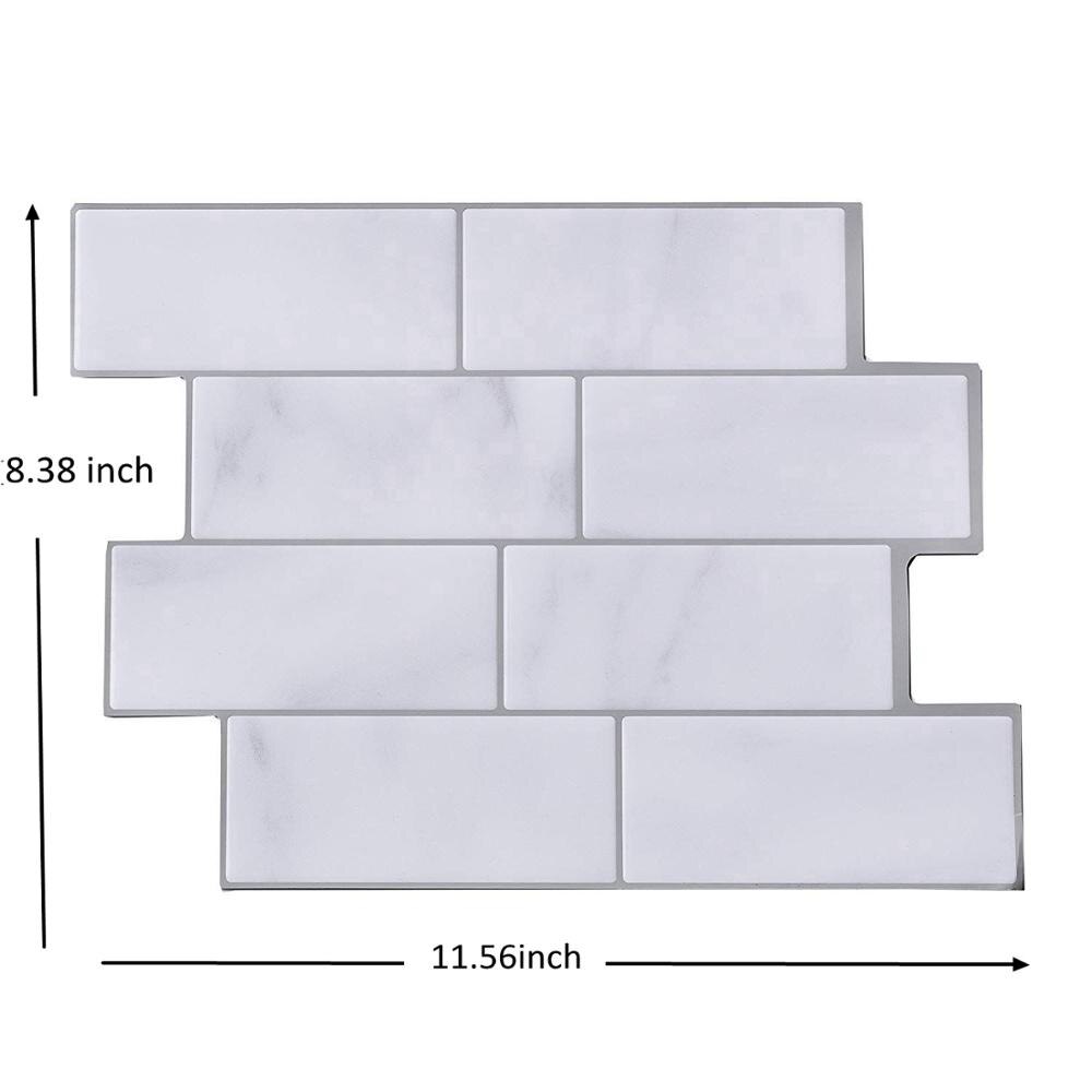 3D Self Adhesive Mosaic Wall Tiles Kitchen And Bathroom Backsplash Peel and Stick Wall Sticker Blue Subwy Wall Tile Sticker: Gold