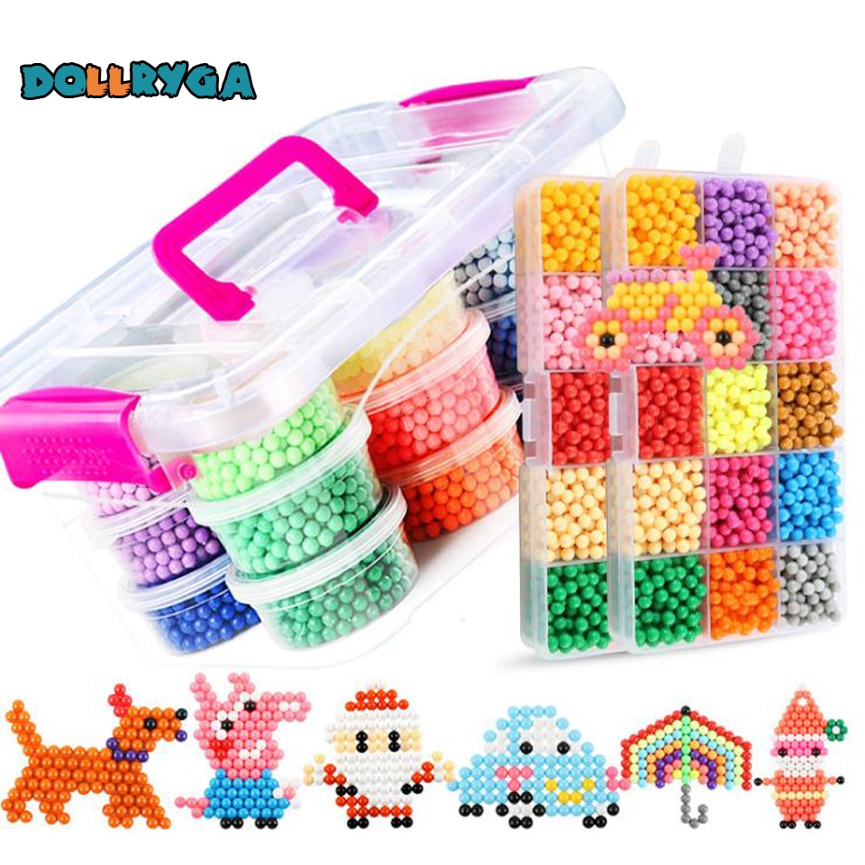DOLLRYGA 400 pièces/boîte 24 couleurs perles bijou perle recharge Pack perles magiques ensemble eau perles collantes pour la fabrication des enfants pour les enfants