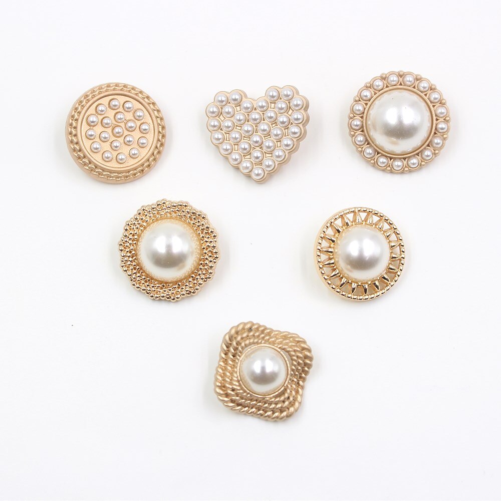 22mm 25mm 10 stk/parti perle metal knapper guld sweater frakke dekoration skjorte knapper tilbehør diy a -19512-471