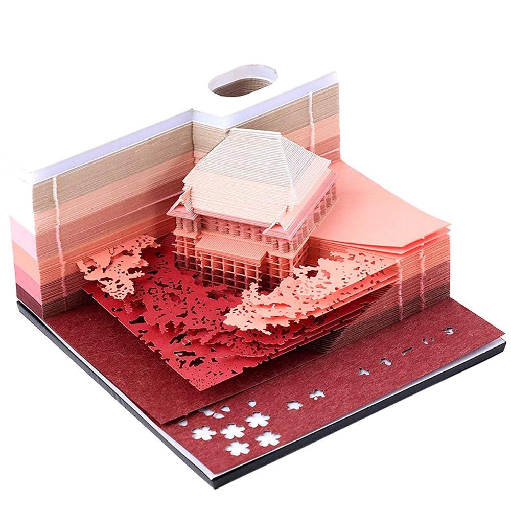 DIY Scrapbooking Omoshiroi Block Violin Valentine&#39;s Day Rose Sticky Notes Birthday Rose Notes 3D Block Note: red