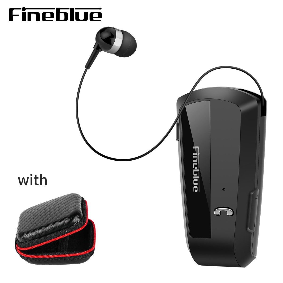 BT5.0 Fineblue F990 Draadloze Business Bluetooth Headset Sport Driver Oortelefoon Telescopische Clip Op Stereo Oordopjes Trillingen Withbag