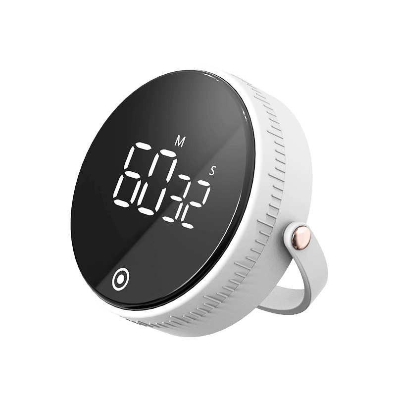 Baseus Magnetic Kitchen Timer Digital Timer Manual Countdown Alarm Clock Mechanical Cooking Timer Cooking Shower Study Stopwatch: White-1