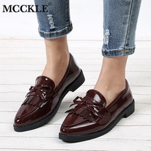 MCCKLE Frauen niedrig Fersen Bowtie Plattform Damenschuhe Fransen klobig Hacke Flacher Schuh Freizeitschuhe Oxford Schuhe Frau