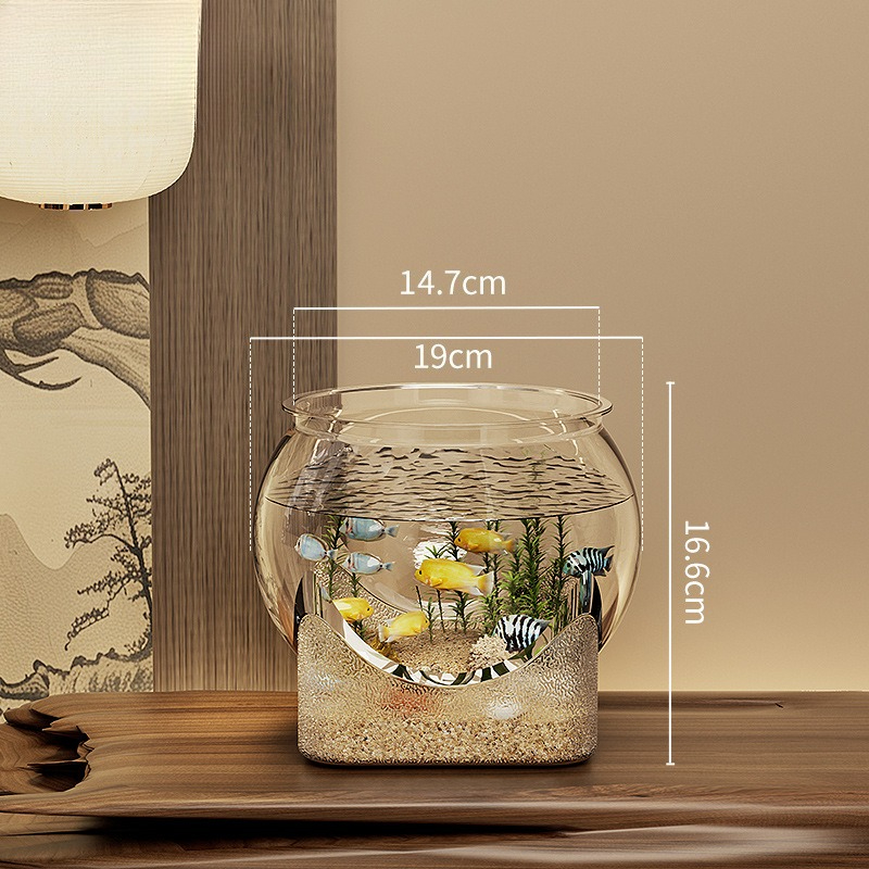 Bol à poisson en plastique robuste et Nicely Betta, petits aquariums pour petits poissons et Reptiles ornementaux, verre haute transparence, bonne vue: Bleu