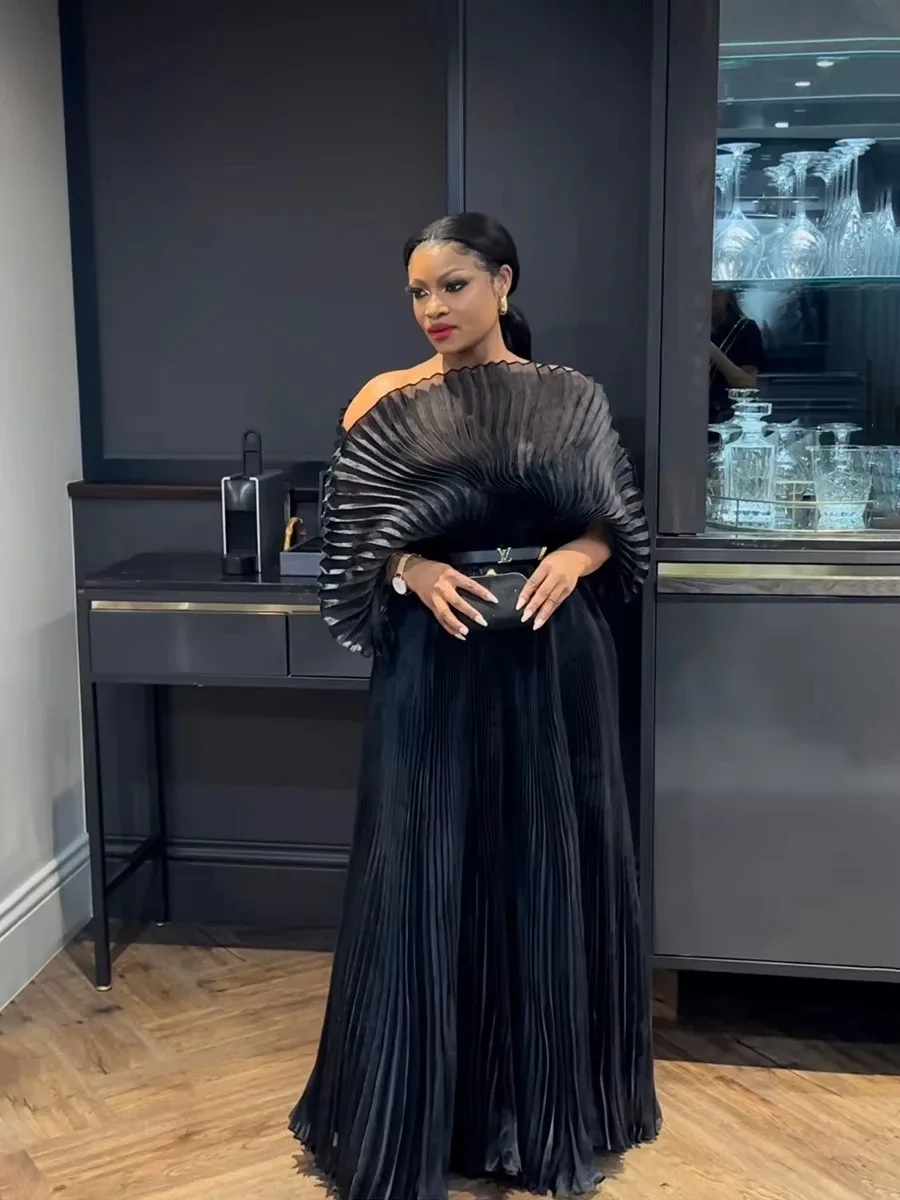 MIA XU Miyake Plissee Falten 2024 Herbst Neues Plus-Size-Kleid Handgefertigte Dolds Elegantes, brustfreies Abendkleid Damenbekleidung