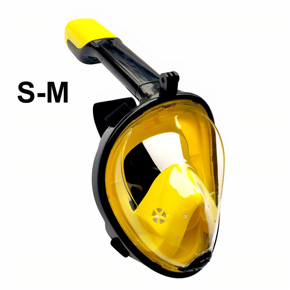 SOFT NOSE Diving Mask Full Face Scuba Mask One-piece Gasbag Anti-fog Snorkeling Mask for Kids Adults: New Color 03 S-M