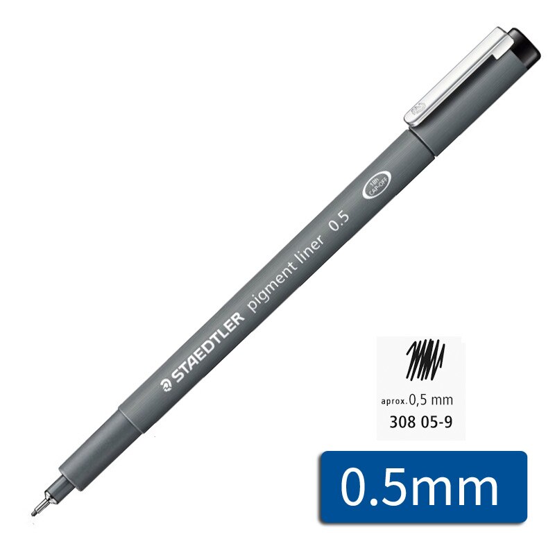 Staedtler Black Fineliner Drawing Pens - 0.05-2.0mm Office & School: Light Grey