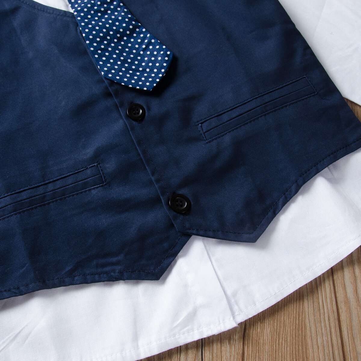 1-7Y camisa de manga larga + chaleco + corbata + Pantalones 4 Uds conjunto Formal para niños pequeños trajes de bebé varones