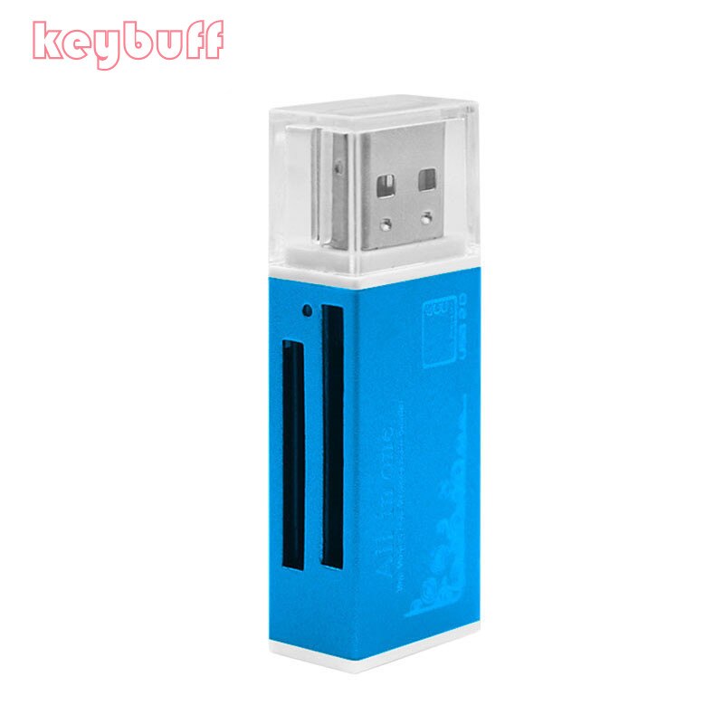 Multi Alles in 1 Micro USB 2.0 Geheugenkaartlezer Adapter voor Micro SD SDHC TF M2 MMC MS PRO DUO Kaartlezer microsd-lezer: Blauw