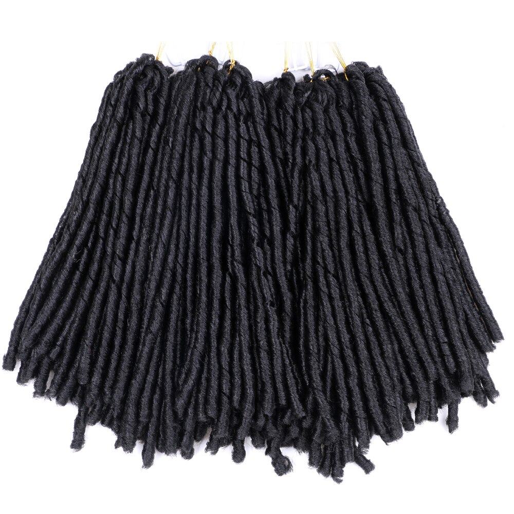 Afrika pige soft locs dreadlocks hæklet fletninger 14 inches syntetisk fletning hår 30 rødder hæklet hår extensions til kvinder: 1b