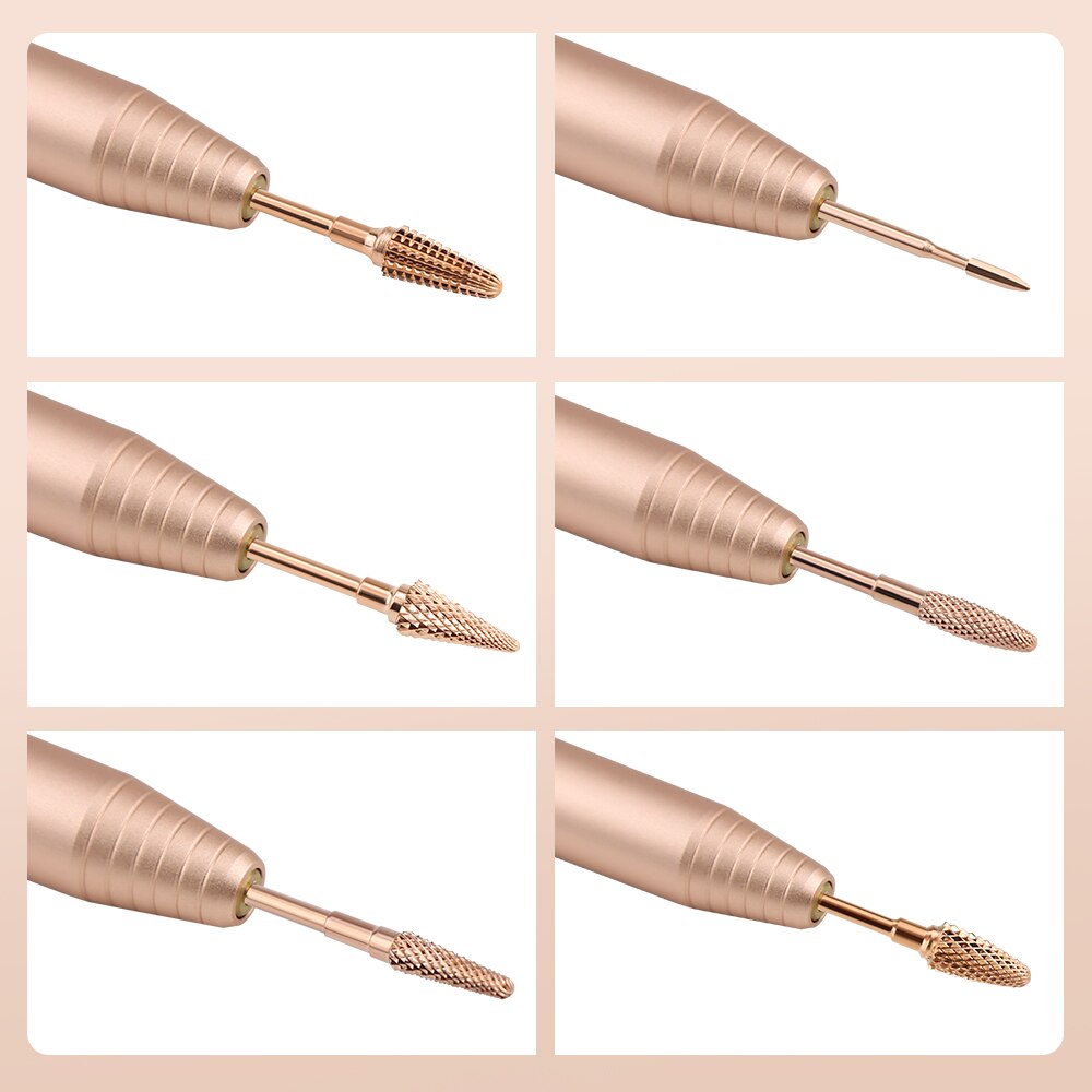 Rose Gold Carbide Nail Boor Frees Voor Manicure Machine Nail Bits Voor Elektrische Manicure Boor Frees Nail