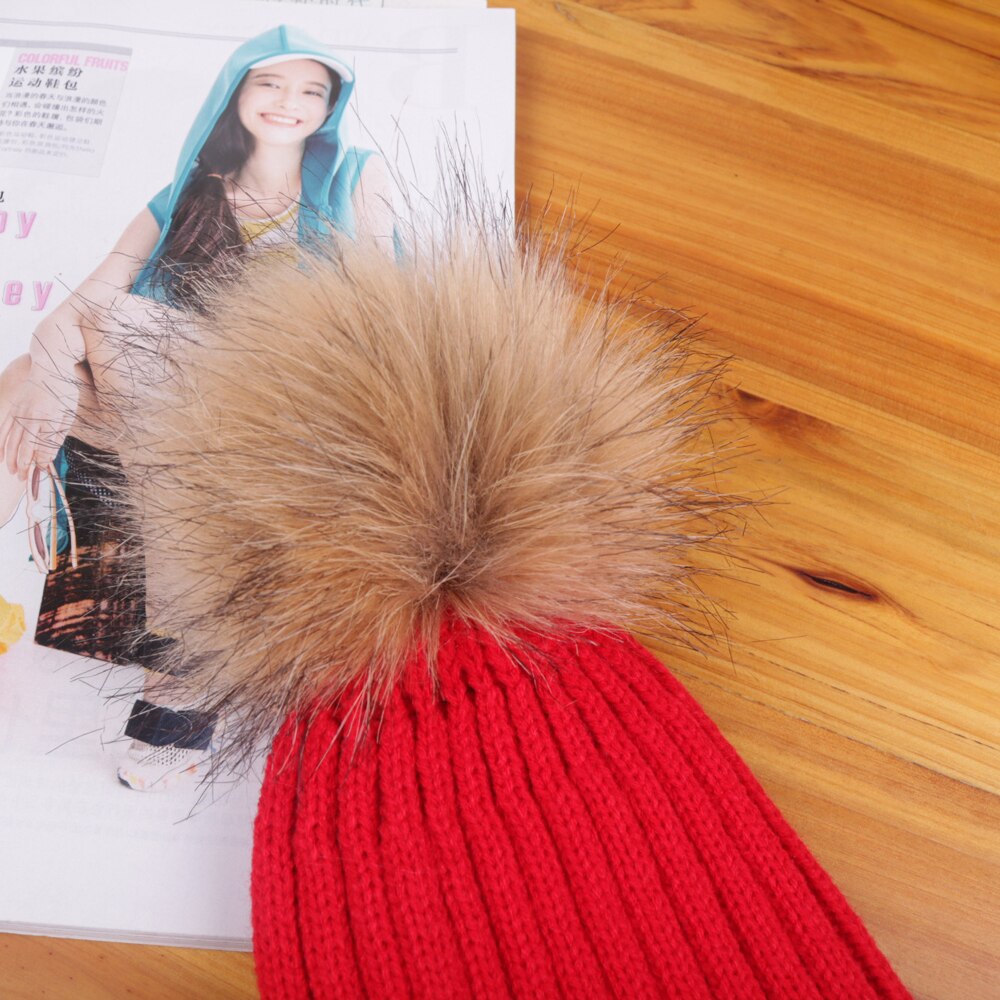 Mom Baby Pompon Hat Winter Beanie Cap Baby Bonnet Mom Kids Hats Knitted Pompon Ball Headwear BP07