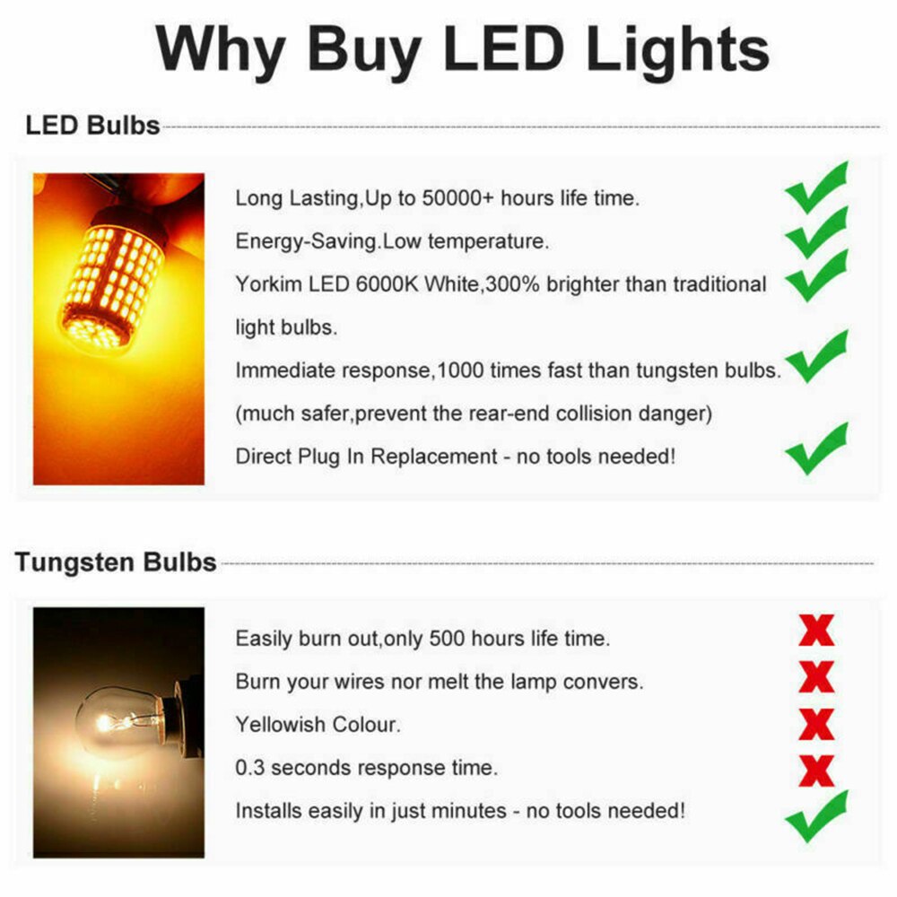 1156 BA15S 3014 144SMD Richtingaanwijzer Amber Lamp Foutloze Exterieur