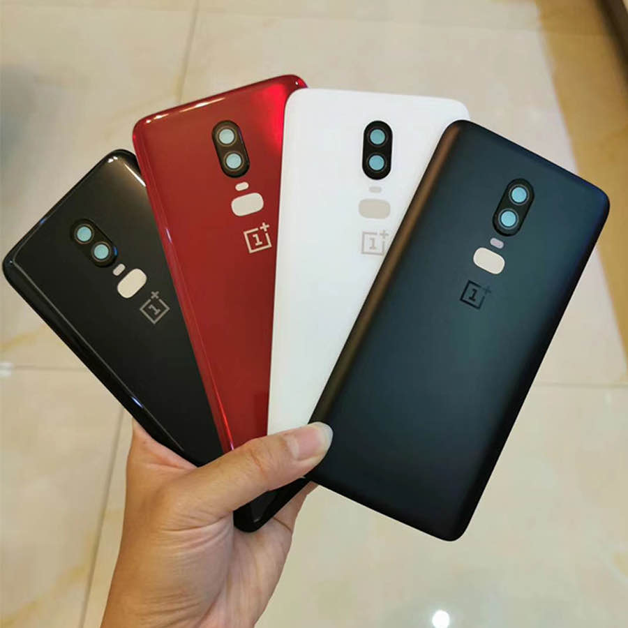 Original Glass For OnePlus 6T Back Battery Cover Door Rear Glass For Oneplus 6 Battery Cover 1+6T Housing Case with Camera Lens