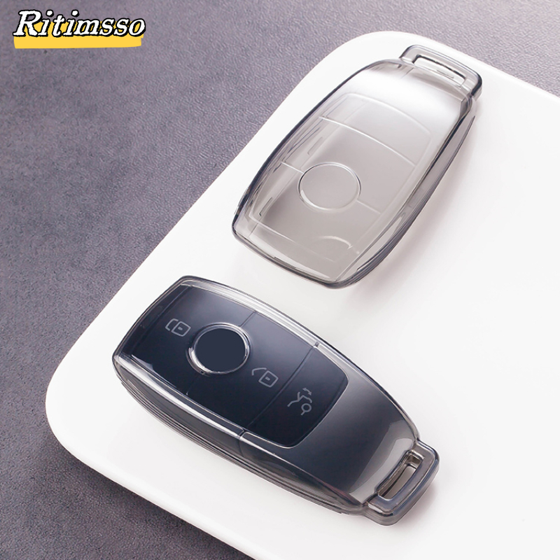 Funda transparente de TPU para llave de coche, bolsa protectora para Mercedes Benz A E G GLS clase W177 W205 W213 W222 G63 X167 Maybach