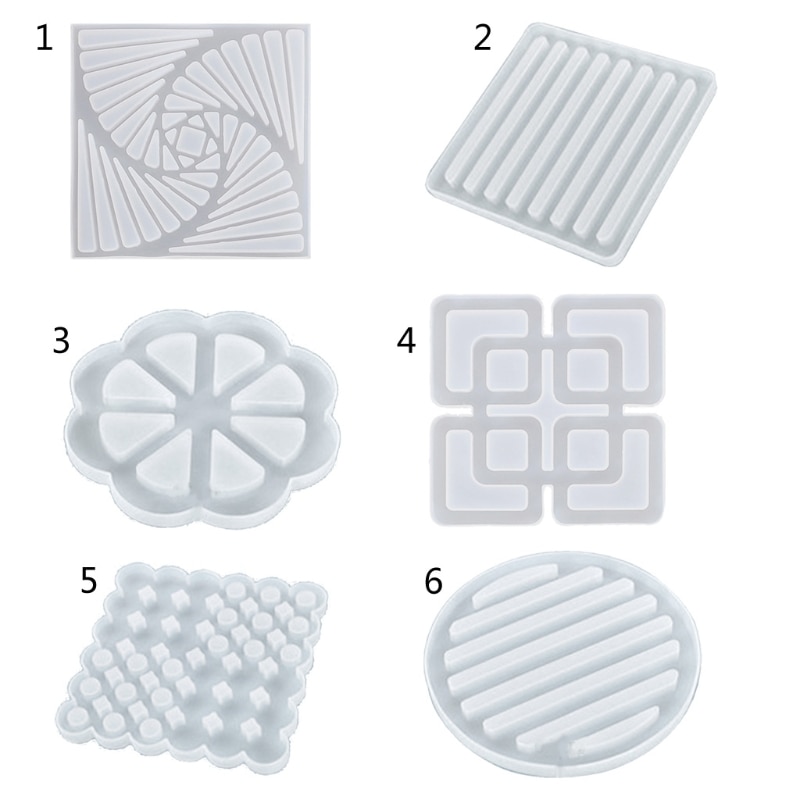 Handmade Silicone Coaster Resin Casting Molds DIY Tea Mat Resin Coaster Molds Agate Coaster Epoxy Molds Art Crafts Tools