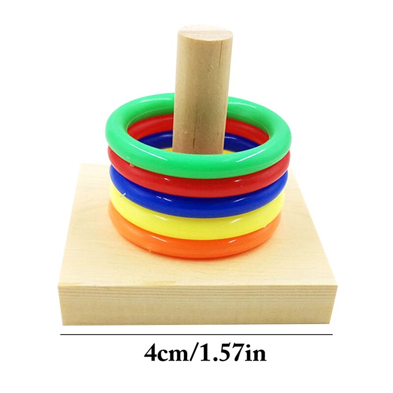 Legendog Parrot Bird Ring Toy Set Educational Bird Training Toy Bird Intelligence Toy for Parrot Interactive Toys Pet Funny Toy: Square Base S