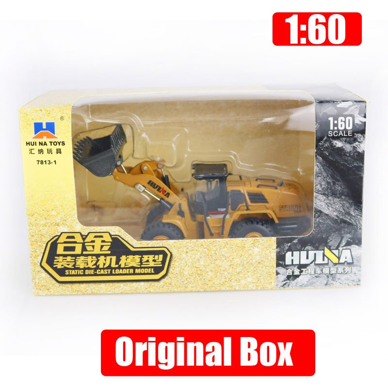 Huina Model 1:60 Scale Alloy Excavator Dump Truck Wheel Loader Engineering Vehicle Diecast Toy Christmas Year: 1pc Loader box