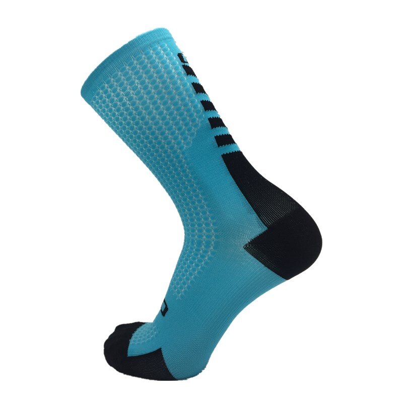 Calcetines de compresión para hombre, medias de para deportes al aire libre, baloncesto, ciclismo, novedad: Azul