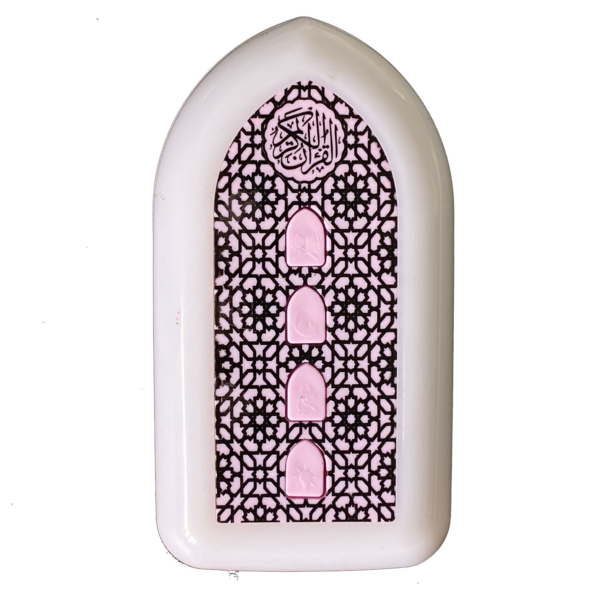 Plug In Quran Speaker Led Lamp Night Light Wall-Mounted Quran Player Key Control Zikr Ruqyah Muslim Islamic (Uk-Plug): Pink