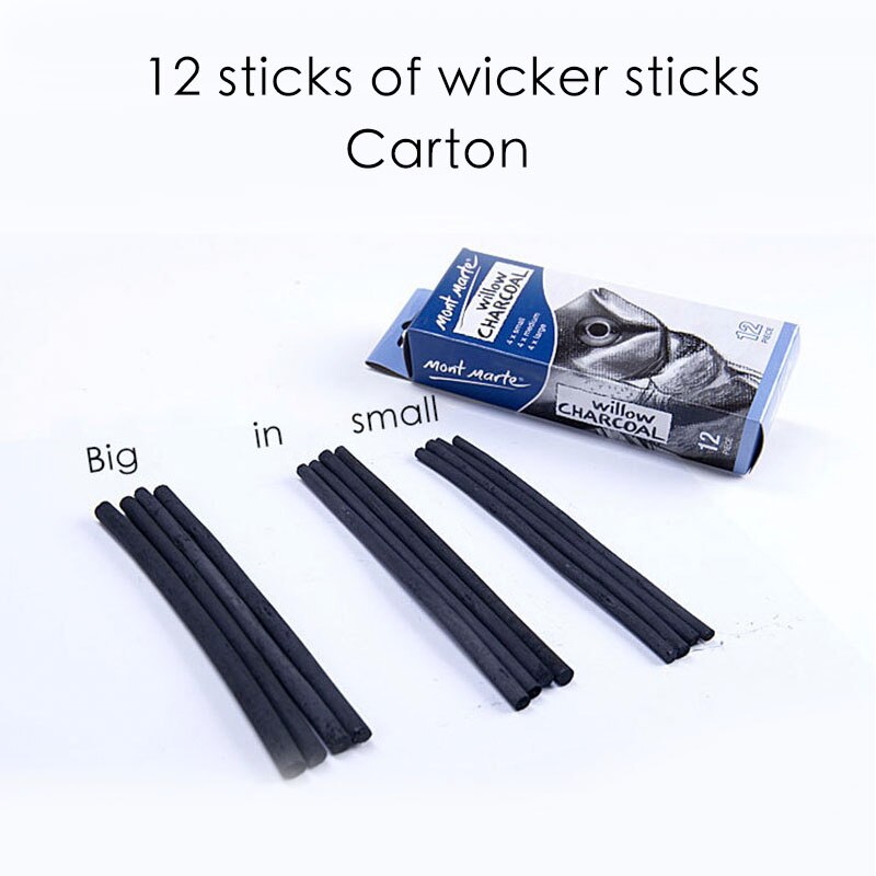 3/6 set of black carbon pen for sketching, carbon drawing pencil, sketching highlight pen for art students: 12pcsWicker strips