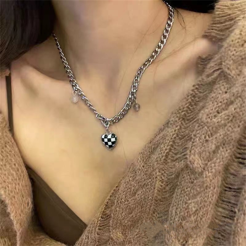 Nl Punk Lady Zwart Hart Penddant Ketting Voor Vrouwen Meisjes Hiphop Kralen Ketting Vrouw Ketting Sieraden Party: Donker Goud