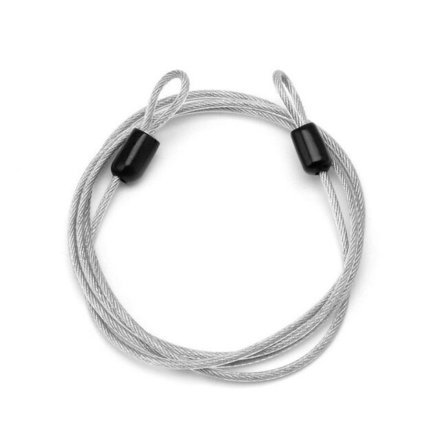 100cm X 2mm Cycling Sport Security Loop Cable Lock Bikes Bicycle Scooter U-Lock Mini Security Loop Cable Lock Cycling Accessory: Silver