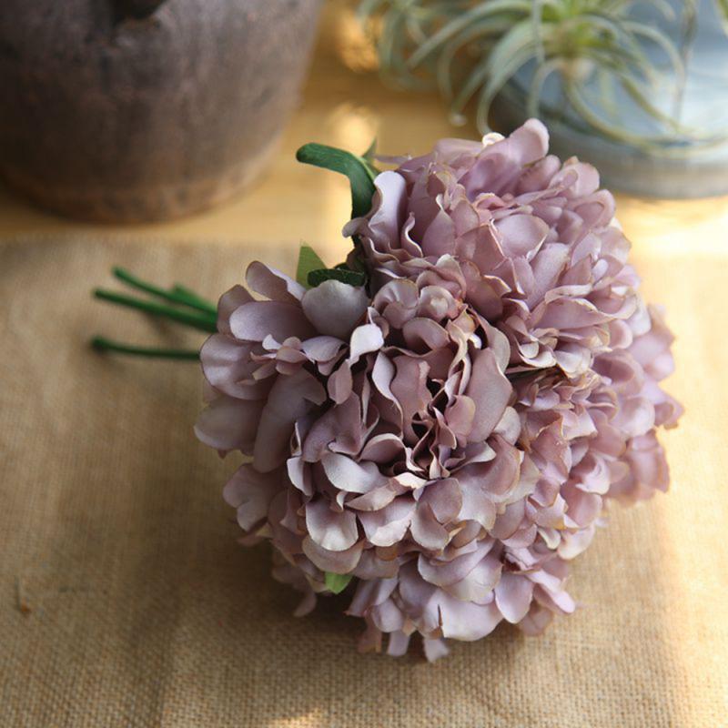 5 Heads/bunch Peony artificial flower Bouquet Wedding Decoration Silk Flower Valentine's Day Party home DIY Decoration Crafts: 05