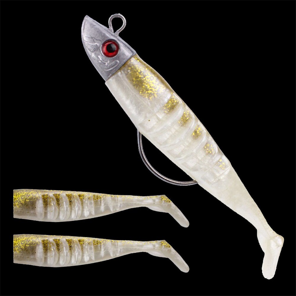 FAI DA TE Testa di Piombo in PVC facile splendente Esche Da Pesca 100 millimetri Wobblers Pesca Alla Carpa Esche Artificiali Morbide in silicone Artificiale Affrontare