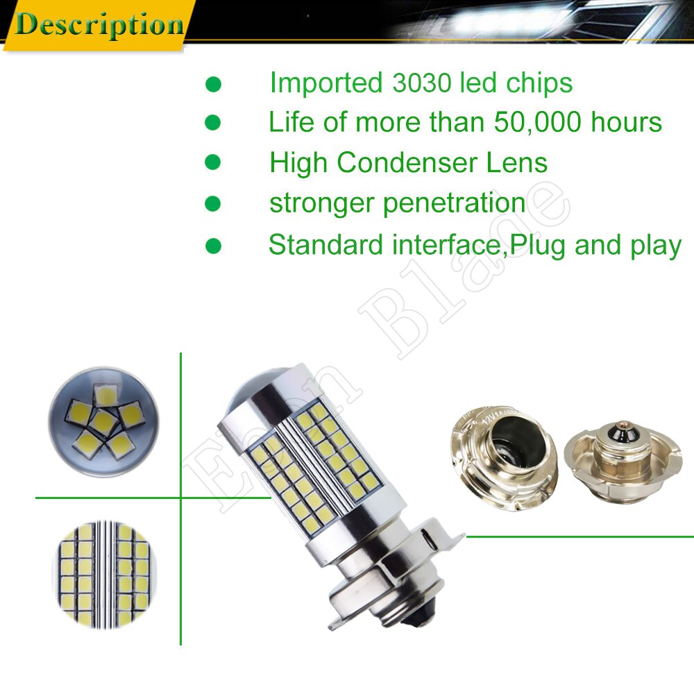 2pcs Bianco P26S 2835 30 LED 6V Moto Faro Sostituire La Lampada
