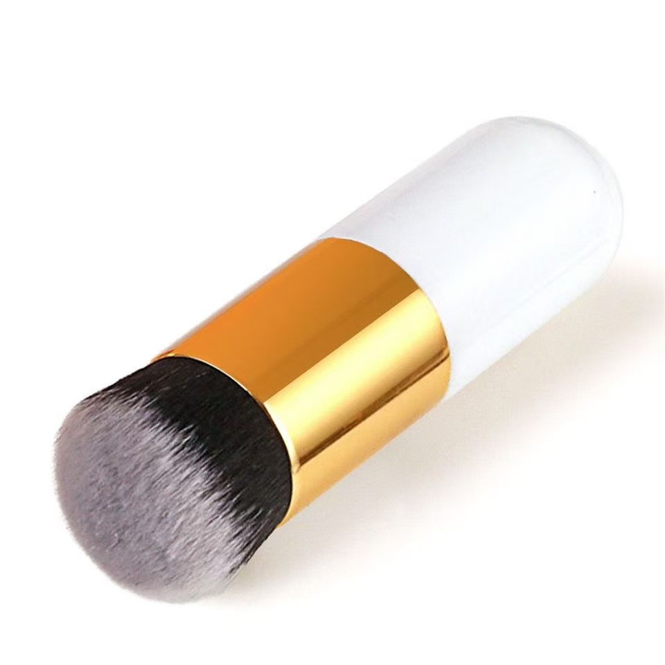 Brocha plana portátil para base de maquillaje, brocha de resaltado , brocha para polvo suelto, herramienta cosmética de de: Gris