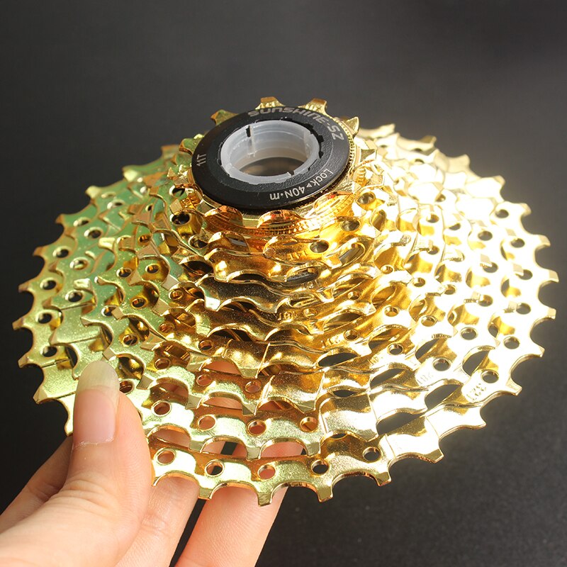 SUNSHINE-SZ 11-32T 9Speed Cassette 9 s Gold Freewheel MTB Mountain Bike Bicycle Steel Golden Sprockets for parts System