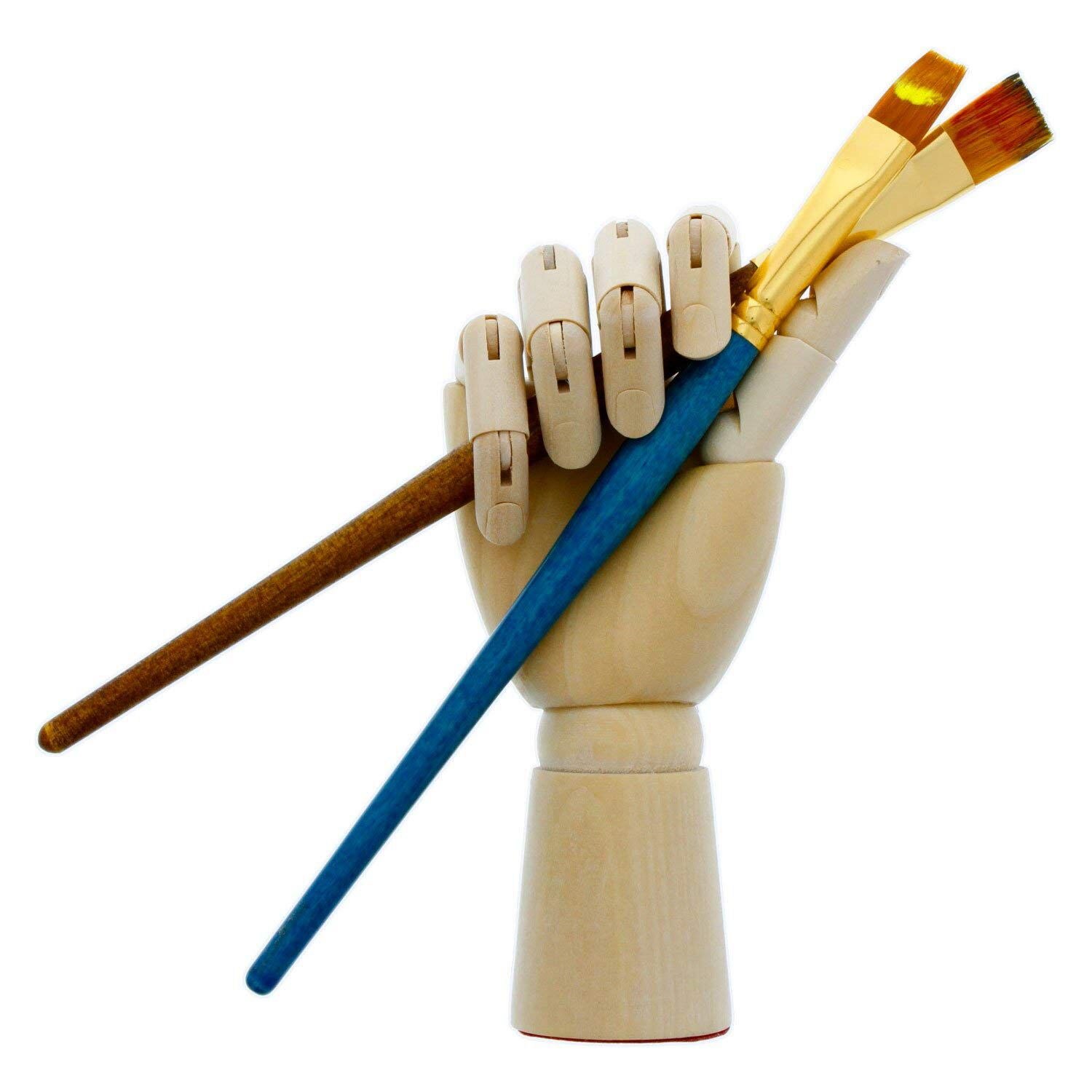 PPYY -Wood Artist Drawing Manikin Articulated Mannequin with Wooden Flexible Fingers 10 inch Right Hand