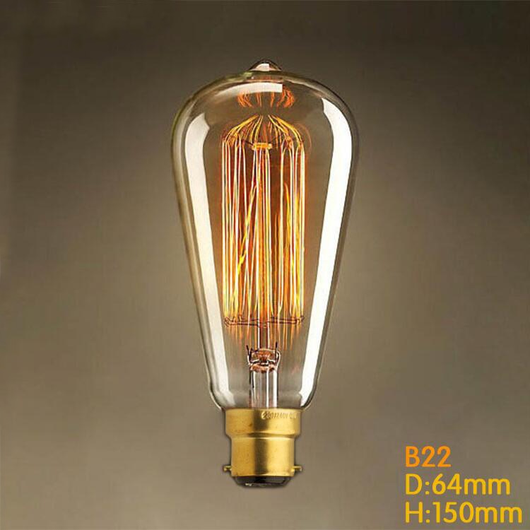 Retro Lamp ST64 40W Vintage Edison Lamp B22 Gloeilamp 220V Gloeidraad Lamp Vintage Decoraties Voor Industriële Decor
