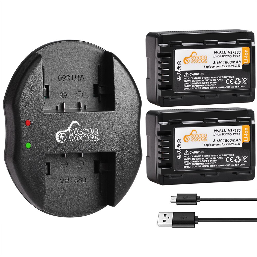 Vw-vbk 180 akku + kaksois-usb-laturi panasonic sdr -s45 s50 s50a s50k s50n s70 s70k s70s s70n s71 s71k hc -v100m v300m v500.:lle