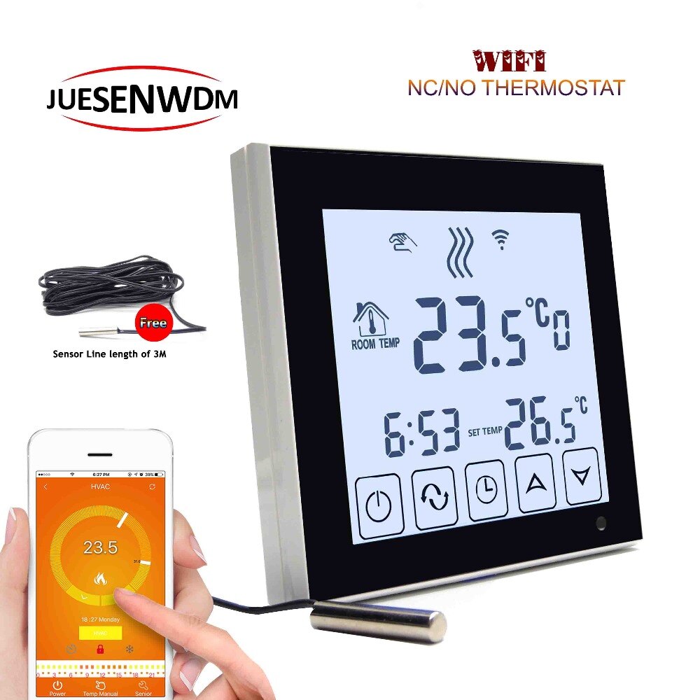 Android, Apple System by smart phone Mobile sensor wifi controlled thermostat for Radiant Floor Heating 3A