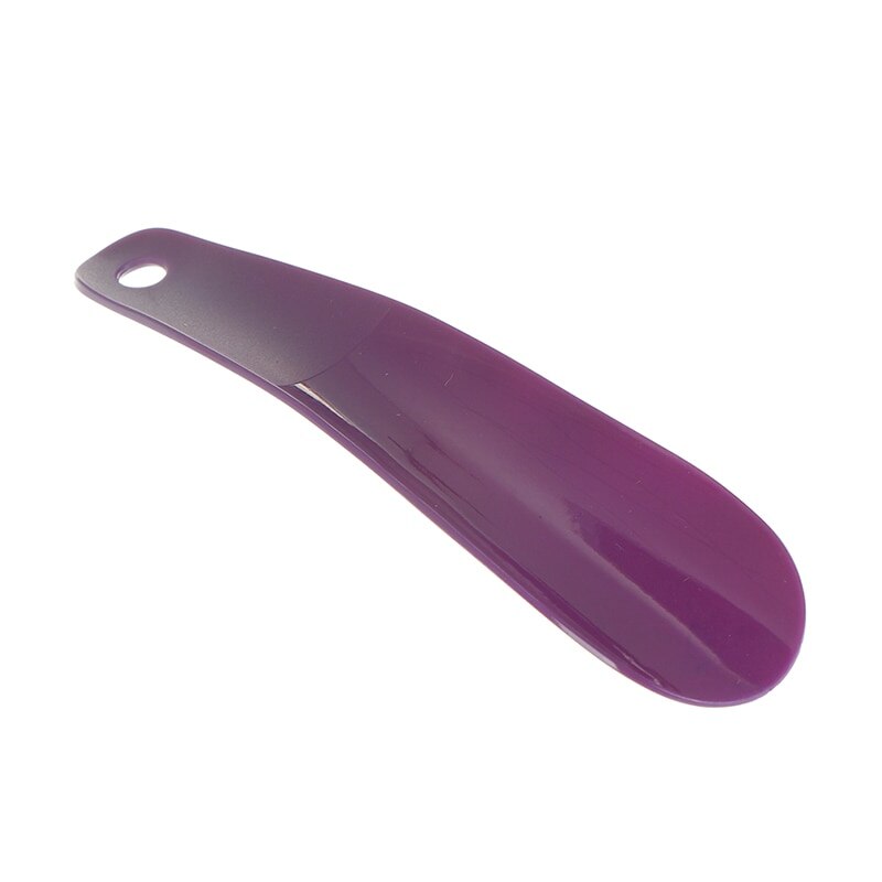 1 Uds., forma de cuchara, cuernos de zapato, 16cm, zapato de plástico, cuerno , Zapatero Flexible, elevador de zapatos: Morado