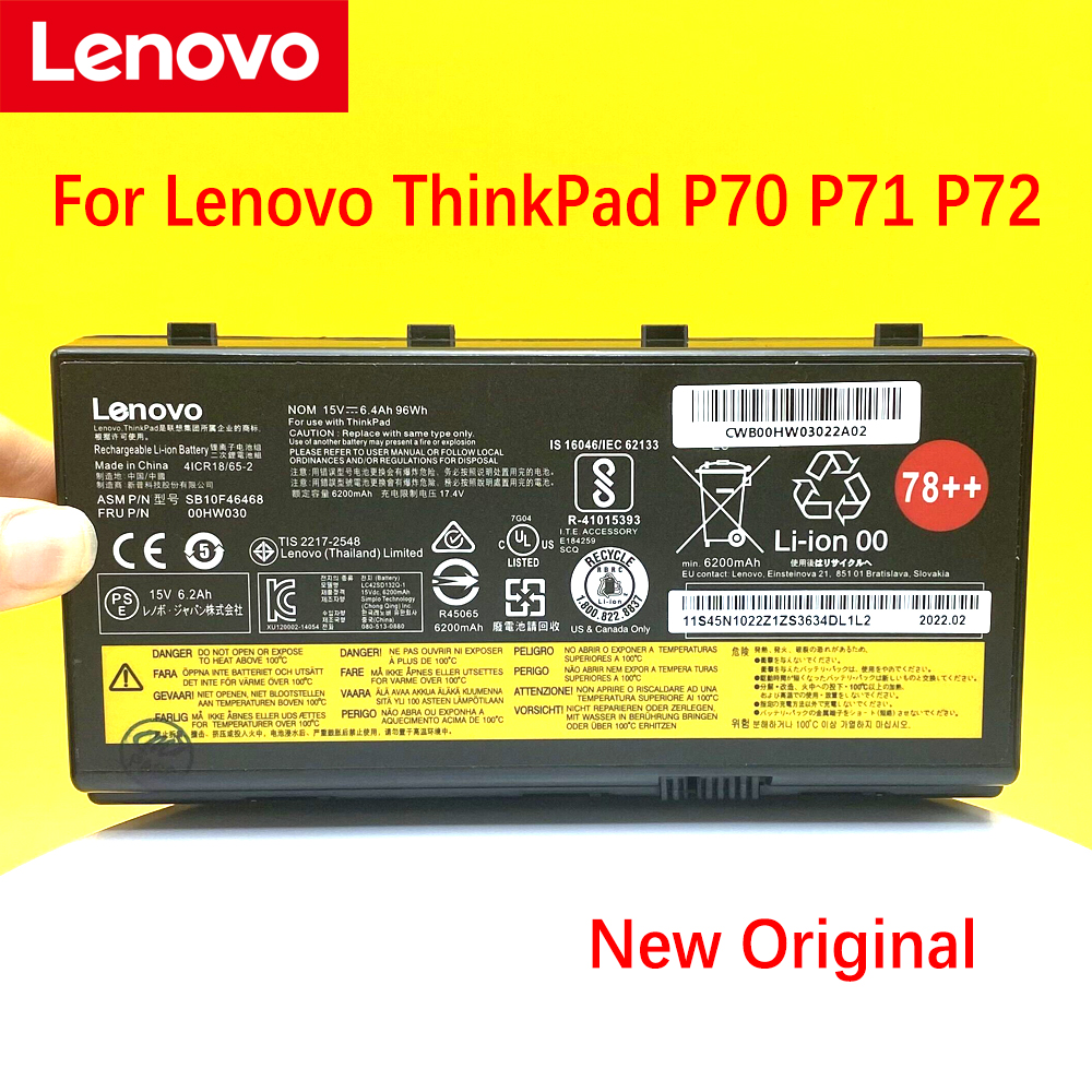 Original Laptop Battery For Lenovo ThinkPad P70 P71 P72 00HW030 SB10F46468 01AV451