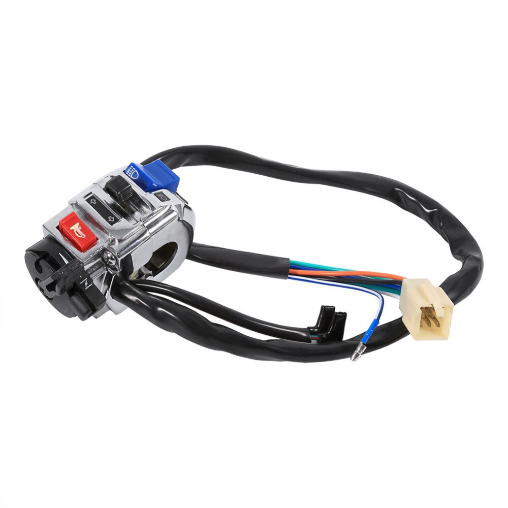 1 par 7/8 " 22mm aluminium motorcykelomkopplare signalhornsknapp blinkers elektrisk dimljusljus start styrets kontrollomkopplare