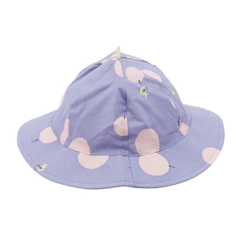 Småbarn spädbarn barn solmössa pricktryck baby hink hatt utomhus flicka pojke mössa sol strand hattar solhatt: Ljuslila