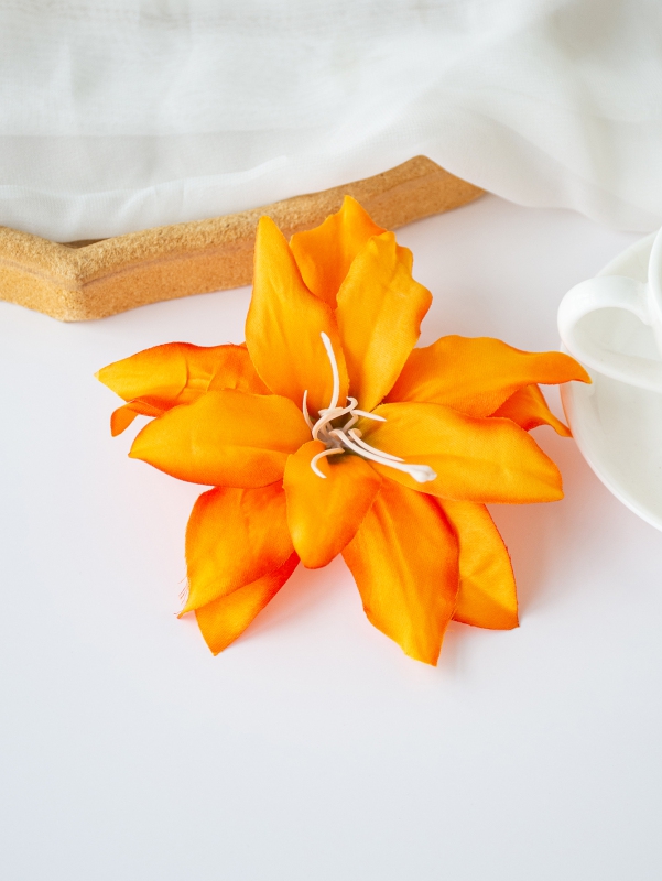 Artificial Flowers Silk Lily Festival Party Home Outdoor Garden Wedding Bridal Bouquets Room Decor DIY Box Garland Hotsale: Orange