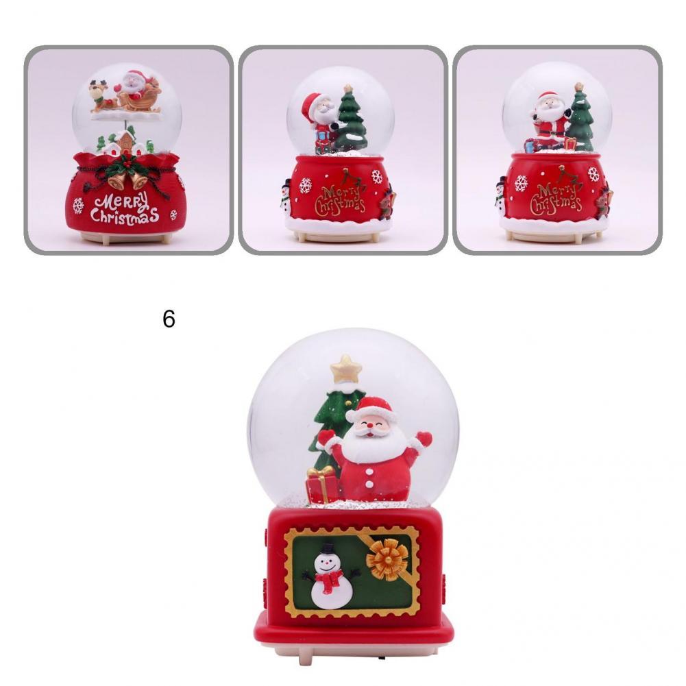 Santa Claus Snow Globe Miniature Snow Globe Display Fall Resistant Cute Christmas Music Snow Globe Ornament