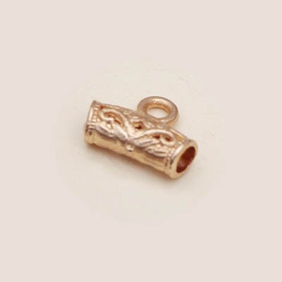 50pcs Gold Silver Bail Clasp Tube Beads Spacer Bead Hanger Connector For Diy Jewelry Making Fit 2mm Bracele/Necklace Rope Cord: kc gold