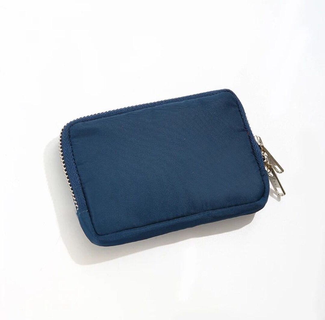 Japanse En Koreaanse Stijl Kleine Portemonnee Vrouwelijke Nylon Korte Portefeuilles Kaarthouder Casual Handtassen Jeugd Student Portemonnee Carteira: blue with logo