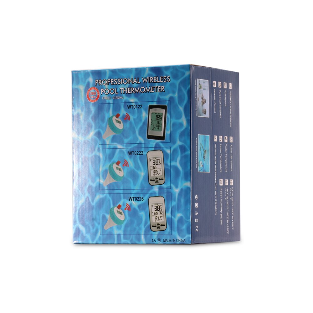 Bezprzewodowy termometr jacuzzi domu pływać spa termometr wodny kalendarz budzik-40 ~ 60C wodoodporne na zewnątrz czujnik