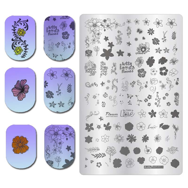 Nail Stamping Plates 12 Constellations Libra Flower Fujiman Pattern DIY Manicure Template Stencil Stamping Plate 9.5*14.5cm