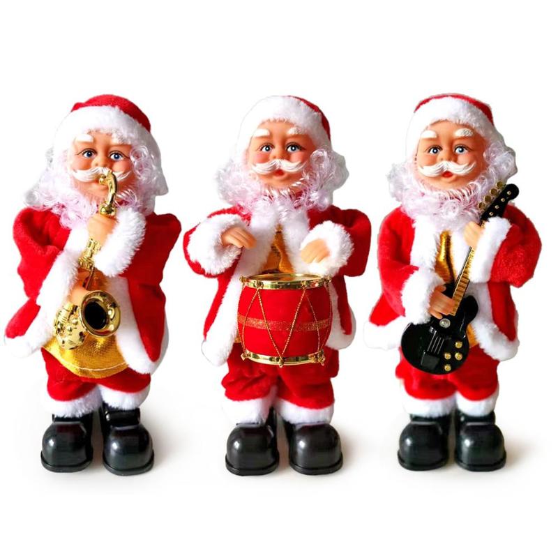Kerstman Speelgoed Blazen Saxofoon Spelen Gitaar Drum Muziek Pop Speelgoed Voor Kinderen Kerstcadeaus Woondecoratie