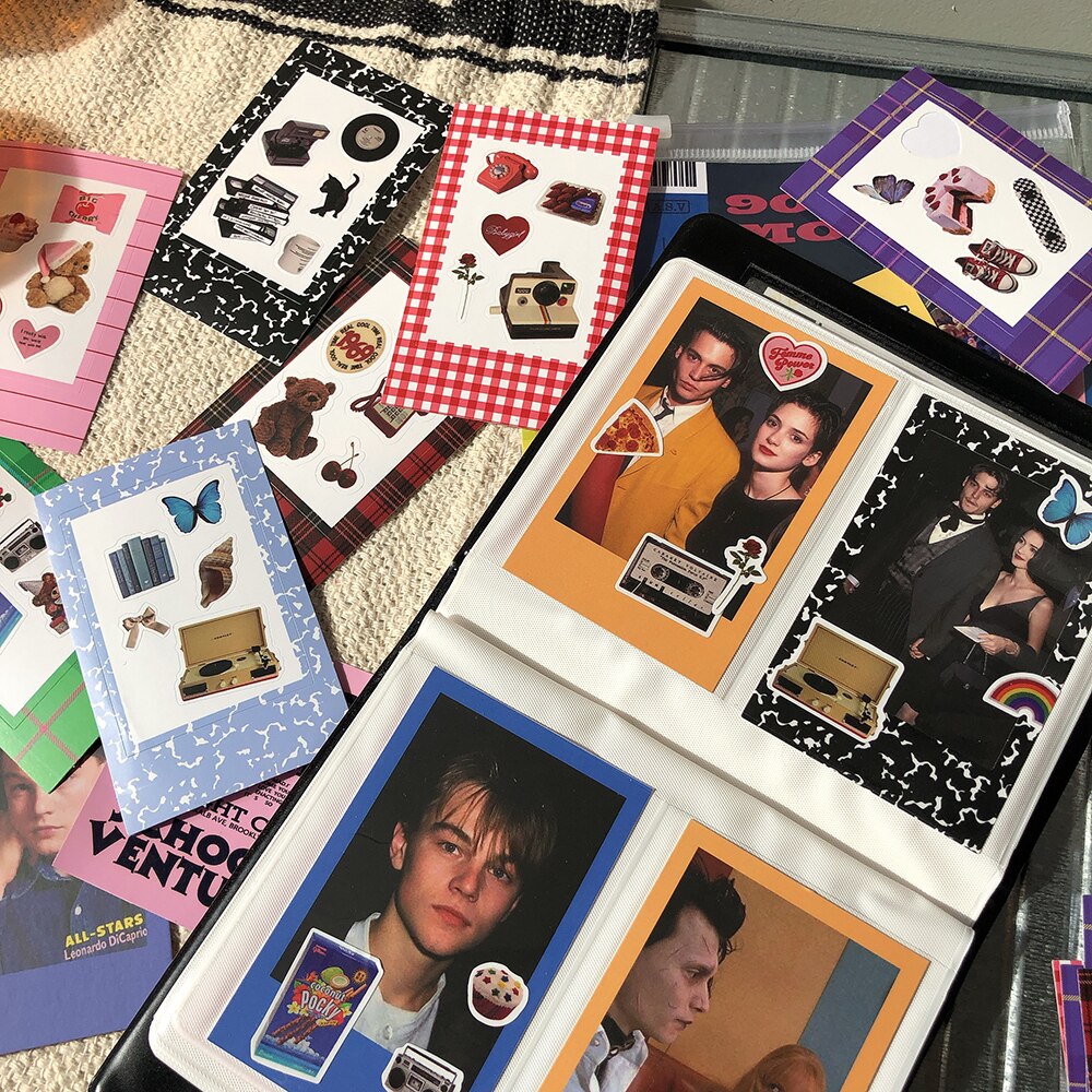 9 Stuks Originele Retro Journal Decoratie Sticker, Fotoalbum Polaroid Grens, Idool Kaart Decoratie