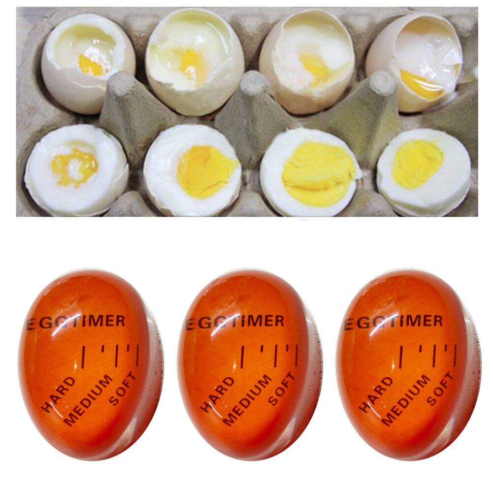 1pc Changing Egg Timer Resin Material Perfect Boiled Eggs By Temperature Kitchen Helper Egg Timer Red Timer Tools